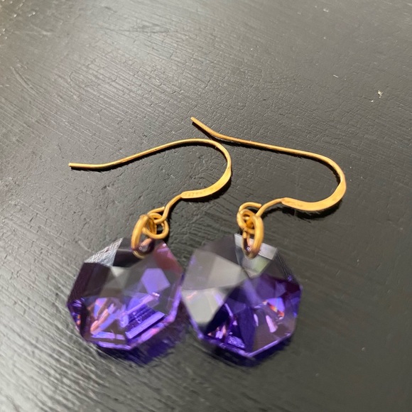 Swarovski and gold plated sterling earrings RLDesigns - Picture 3 of 6